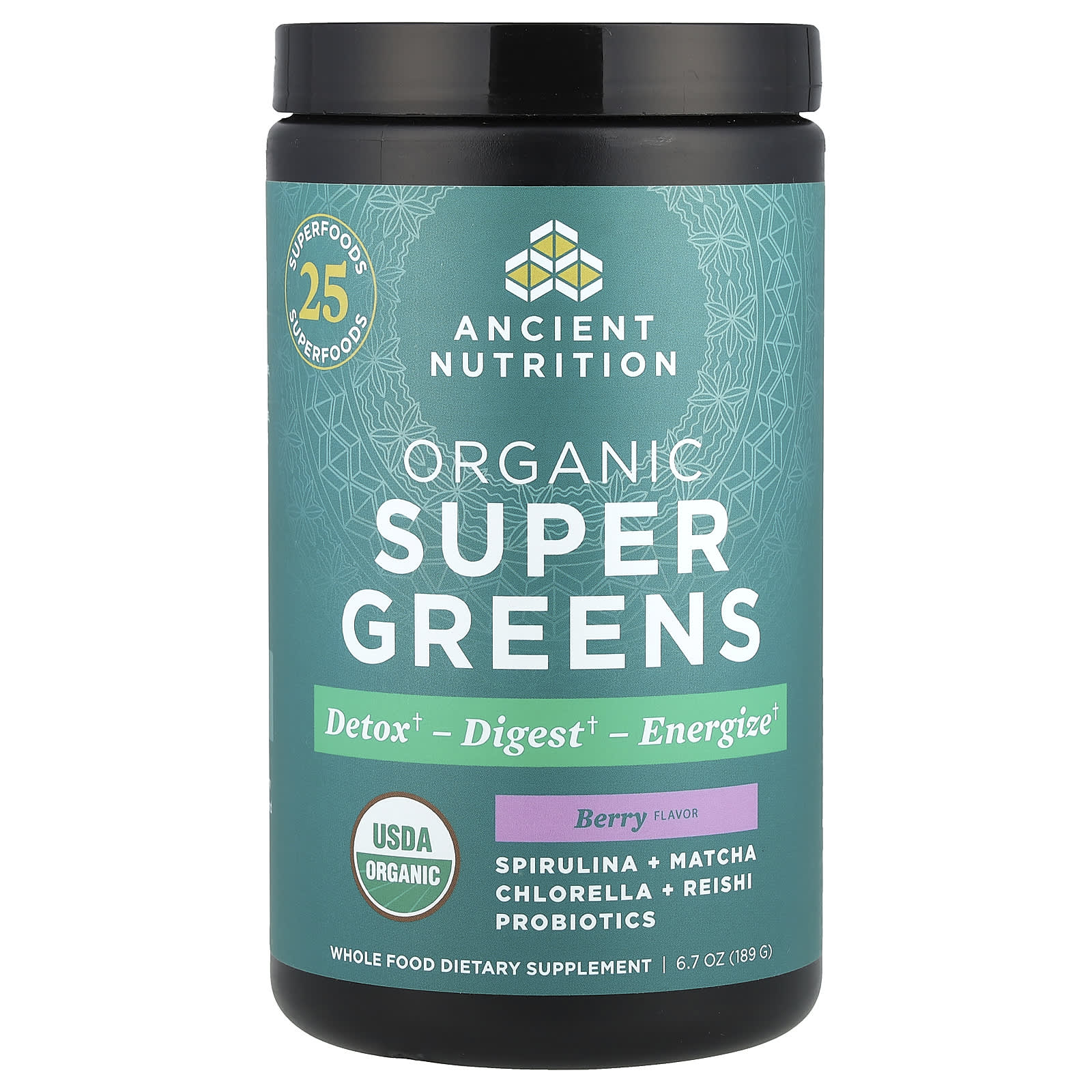 

Organic Super Greens, Berry, 189G(6.7Oz)