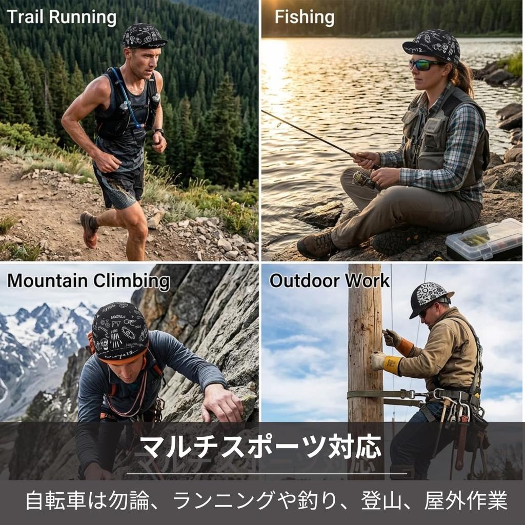 Cycling Inner Helmet Cap with Unisex [andoffer] Cap, Cap, Brim, Sweat-wicking, Quick-drying, Sunscreen, Mesh, Thin, Lightweight, Breathable, Bicycle,