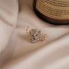 Heart-shaped Wing Brooch Women's Anti-glare Clasp Pin Simple Corsage Large Collar Pin Accessory