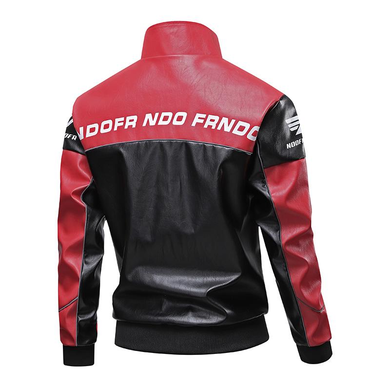 Spring and Autumn American Heavy Casual Sports Leather Jacket Men's Stand Collar Multi-pocket PU Leather Work Coat