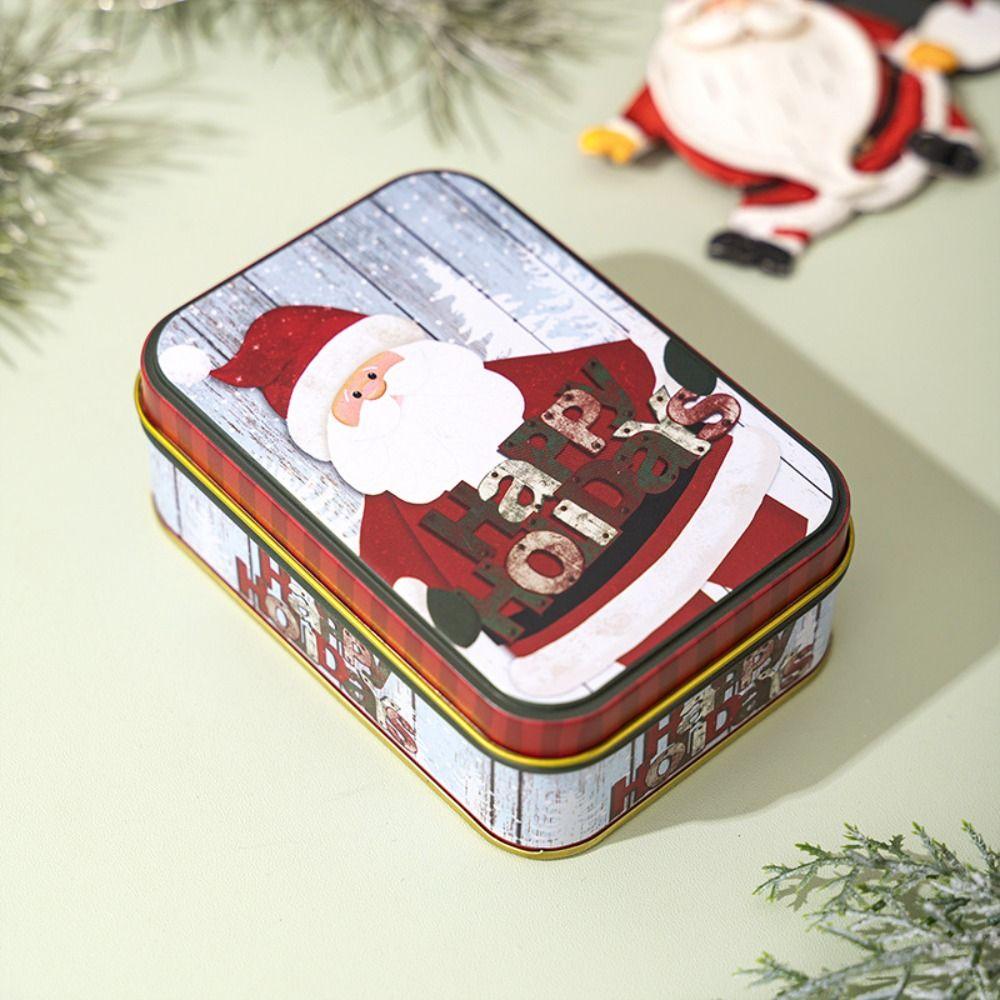 Mini Christmas Tinplate Gift Box Cute Candy Storage Containers  Holiday Festival Ornaments