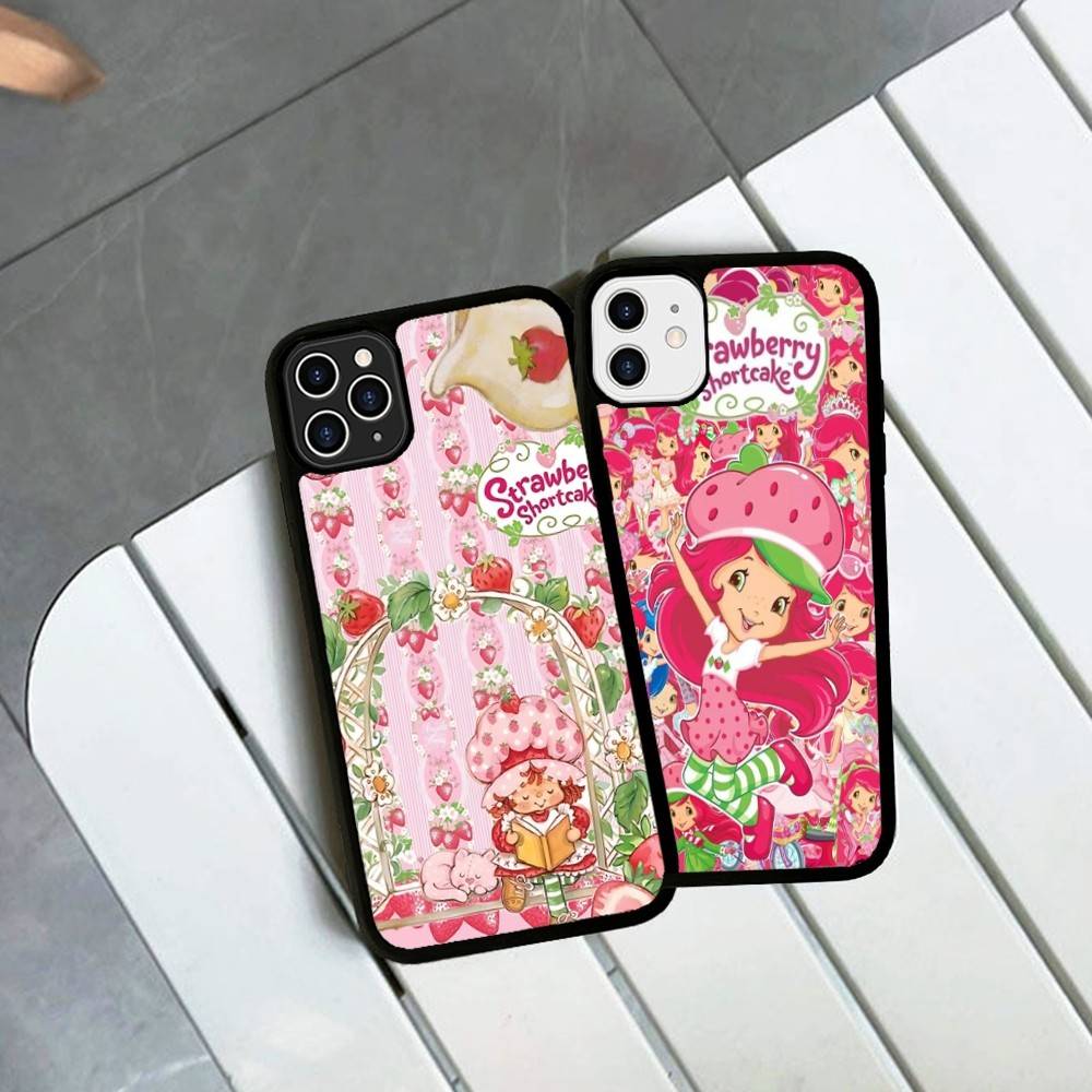 S-Strawberry Cartoon S-Shortcake Girl For IPhone 17 16 15 14 13 12 11 Pro Max Plus Mini PC+TPU Back Phone Cover
