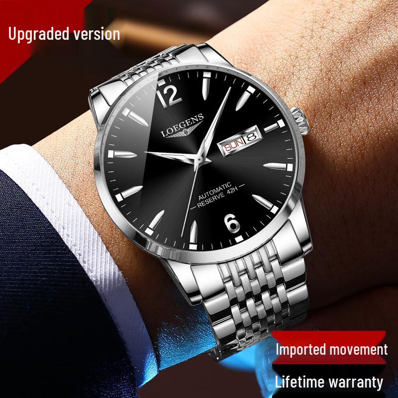 Swiss Dual Calendar Automatic Luminous Waterproof Steel Strap Men's Watch