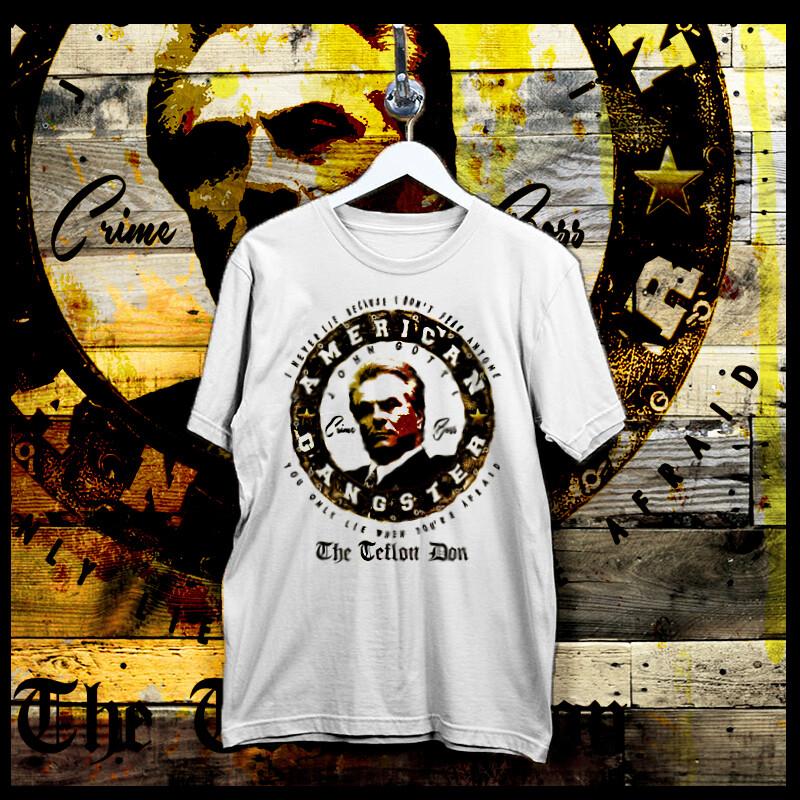 

Gotti T-Shirt Mob Boss Mobster Teflon Don Gangster Gambino Crime Boss Mafia Tee L