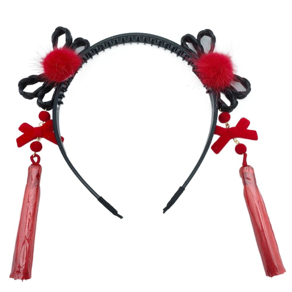 Tang-Anzug Chinesischer Stil Kopfschmuck Neujahr Festlich Hanfu Perücke Haarreif Traditioneller Hanfu Haarreif