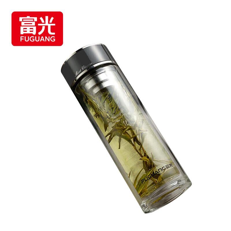 FUGUANG Antibacterial Double-Layer Tea Separation Glass Cup
