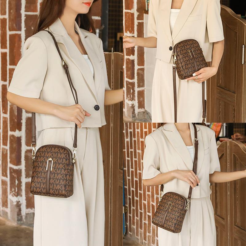 Mini Vertical Mobile Phone Small Bag for Women with Vintage Print Small Square Bag Single Shoulder Crossbody Bag