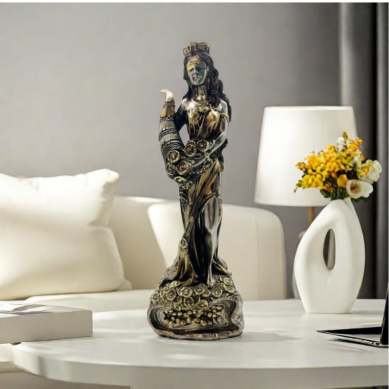 Greek Goddess Wealth Statue: Lucky Desk Ornament for Office or Cashier Gift