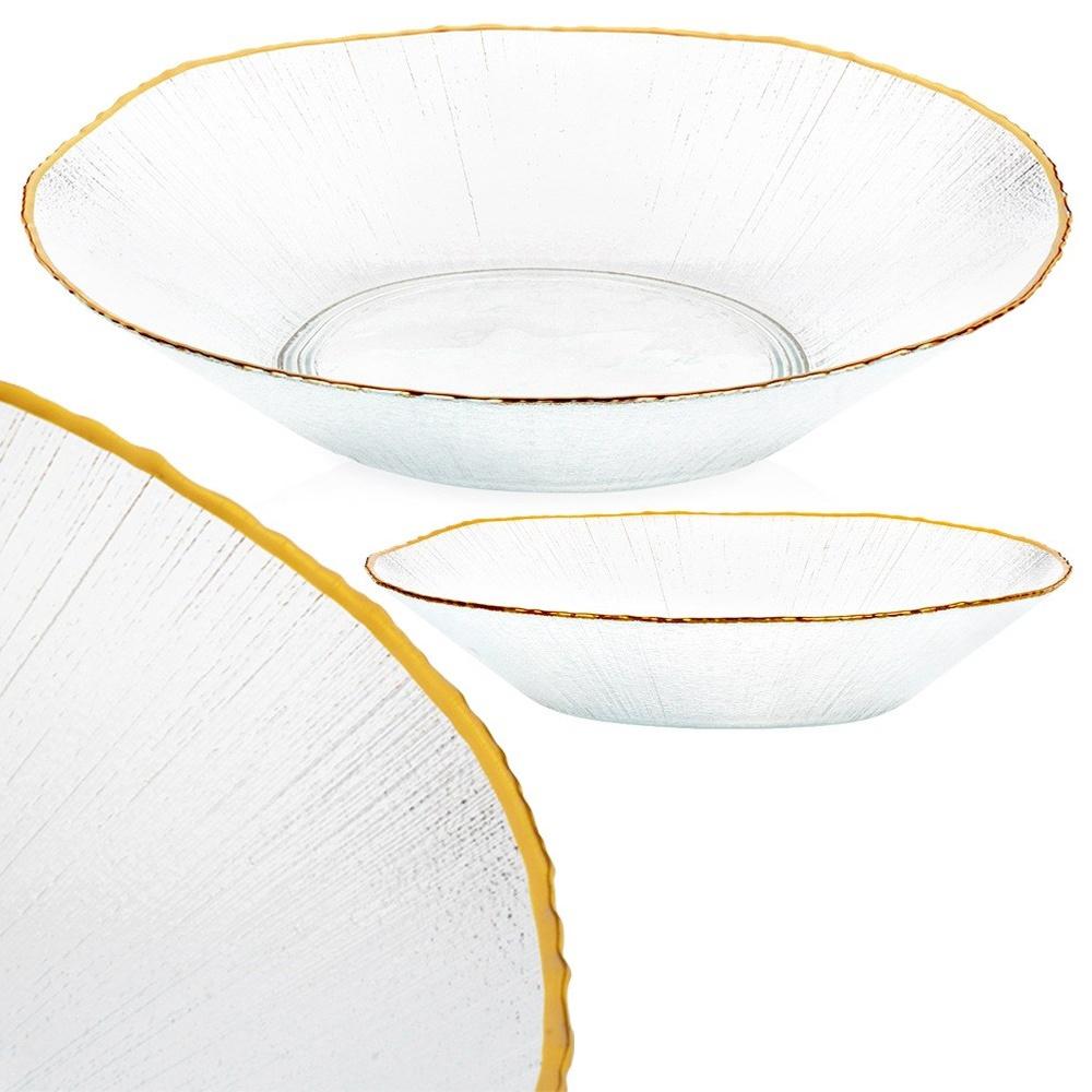 Gold glass salad bowl 29.5 cm, 1.6 l