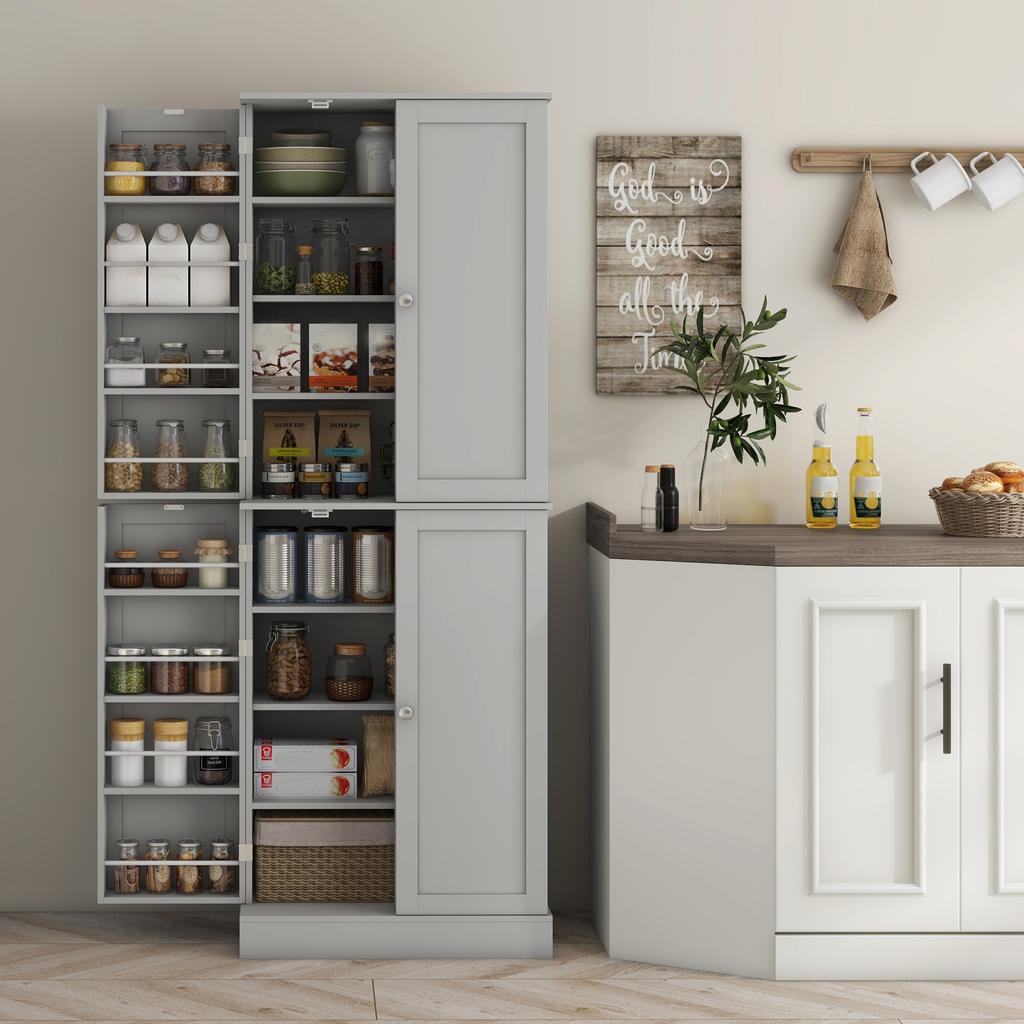 Kitchen Buffet Cabinet, 60 x 35 x 166 cm, Grey