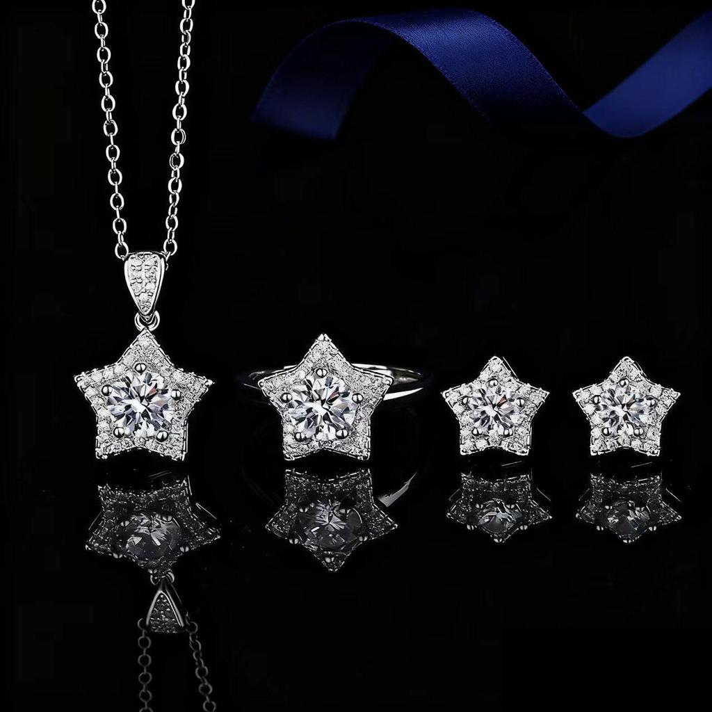 Multicolor Gemstone Queen Crown Necklace, Ring, Earrings & Pendant Set for Women