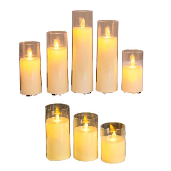 Flameless LED Candles with Remote Control Battery Operated Flickering Fake Pillar Candles Electric Warm Light for Wedding Holiday Home Decor