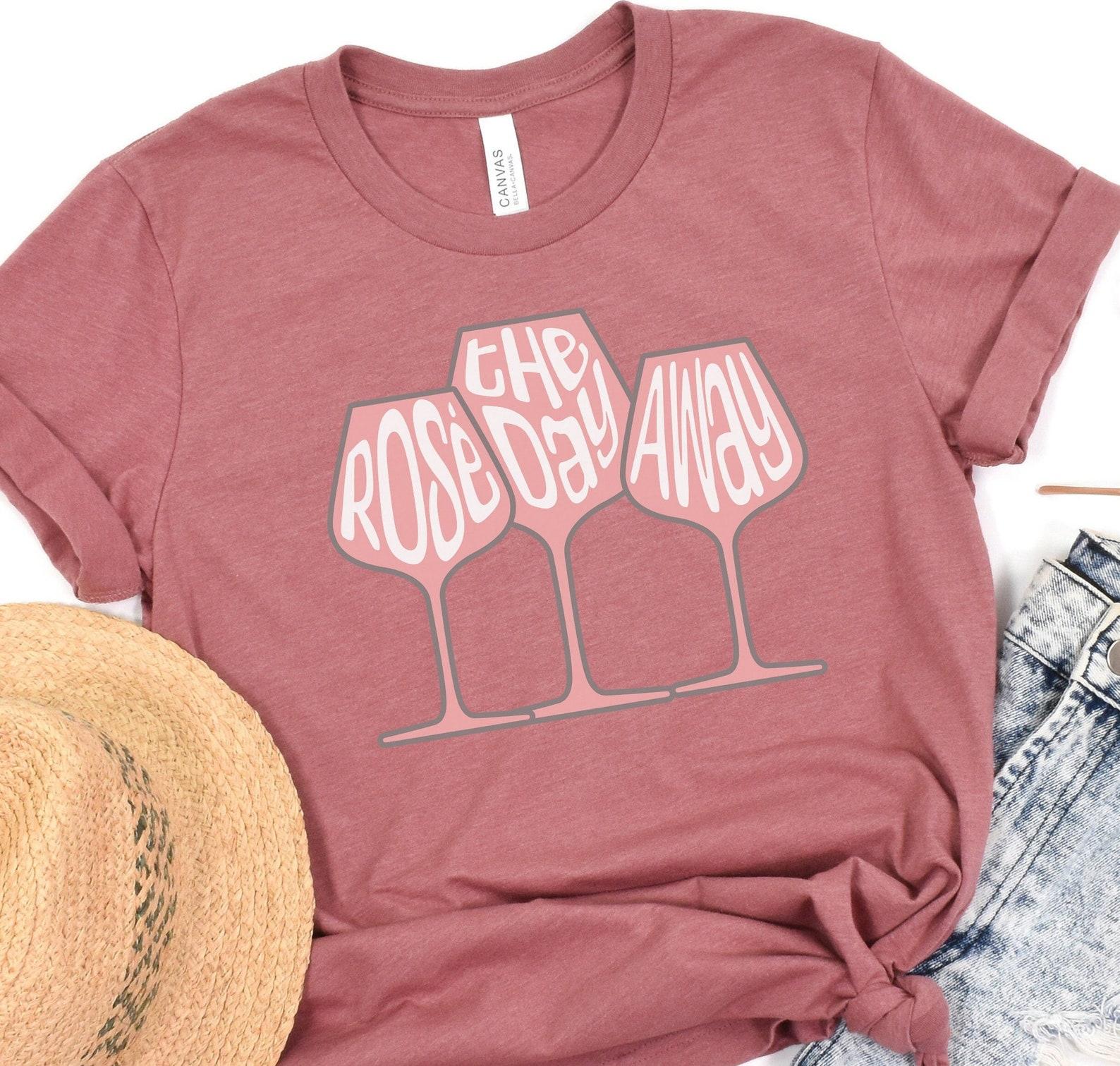 Rosé the Day Away T-Shirt: Whimsical Wine Lover Tee 2XL