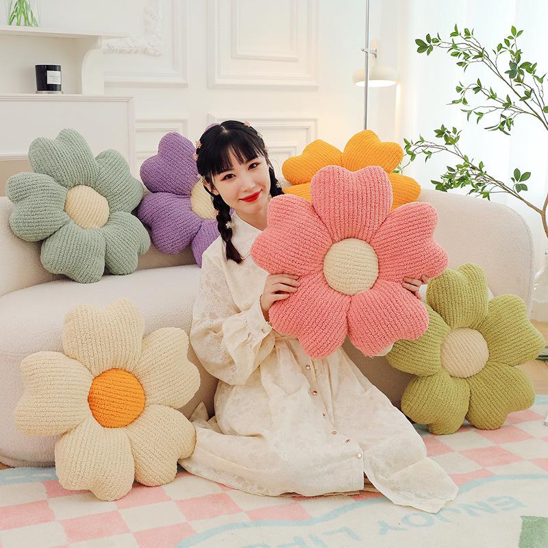 Cloud Daisy Flower Throw Pillow for Sofa, Chair, Office, Bedroom, or Floor Cushion