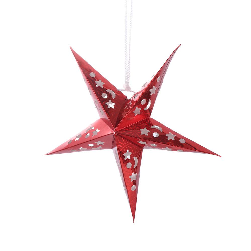 Mehrfarbige DIY-Papierlaterne mit Sternen, Lampenschirm, Sternen, Lampenschirm, Weihnachtsdekoration, Ornamente, Hängelichter