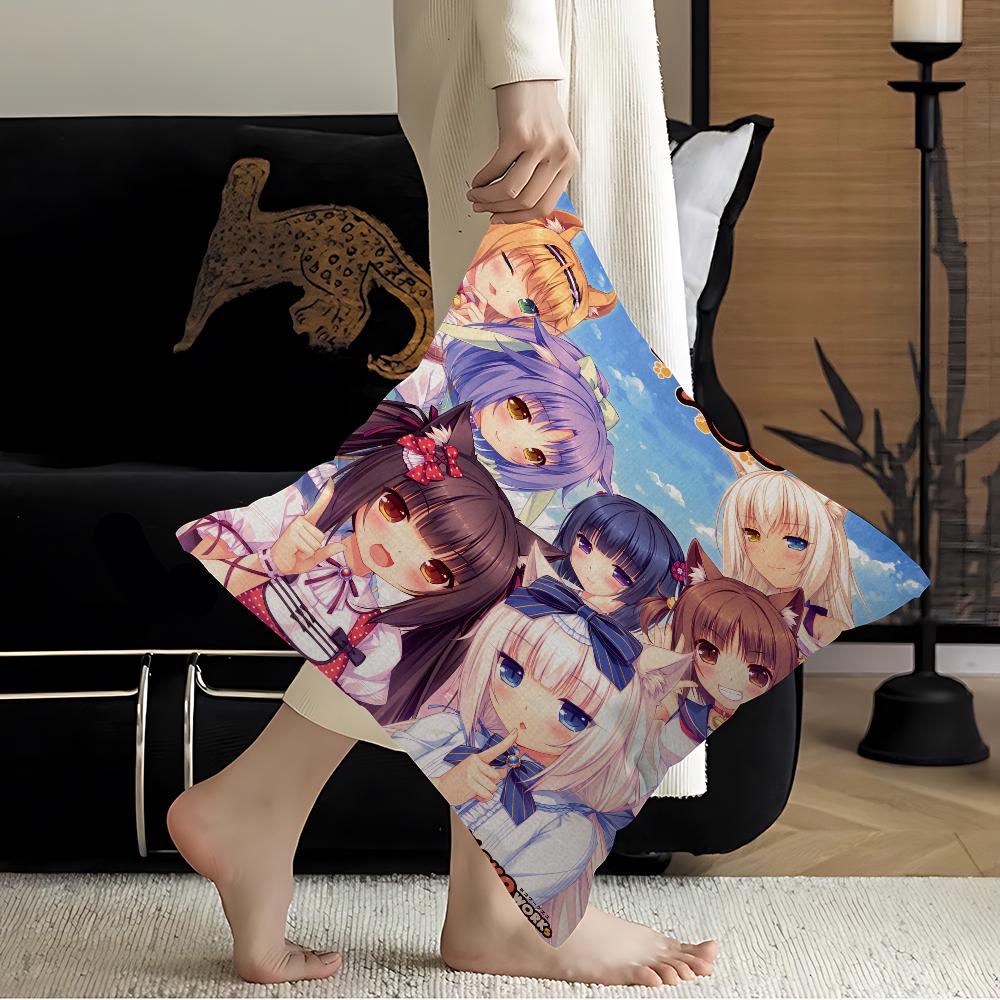 Nekopara Neko Anime Pillow Cover Design cushion Cover decor Holiday Decorati