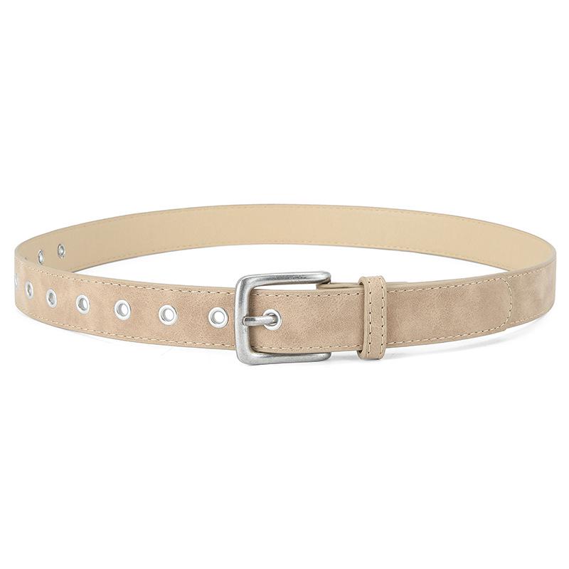 Women's Retro Literary Style Frosted Textured Pin Buckle Belt - Durable PU Leather