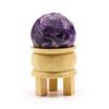 Amethyst Crystal Faceted Sphere with Wooden Stand
