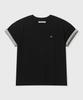KIIMUIR [Crop] Contrast Roll-Up Crop Short Sleeve T-Shirt_Black