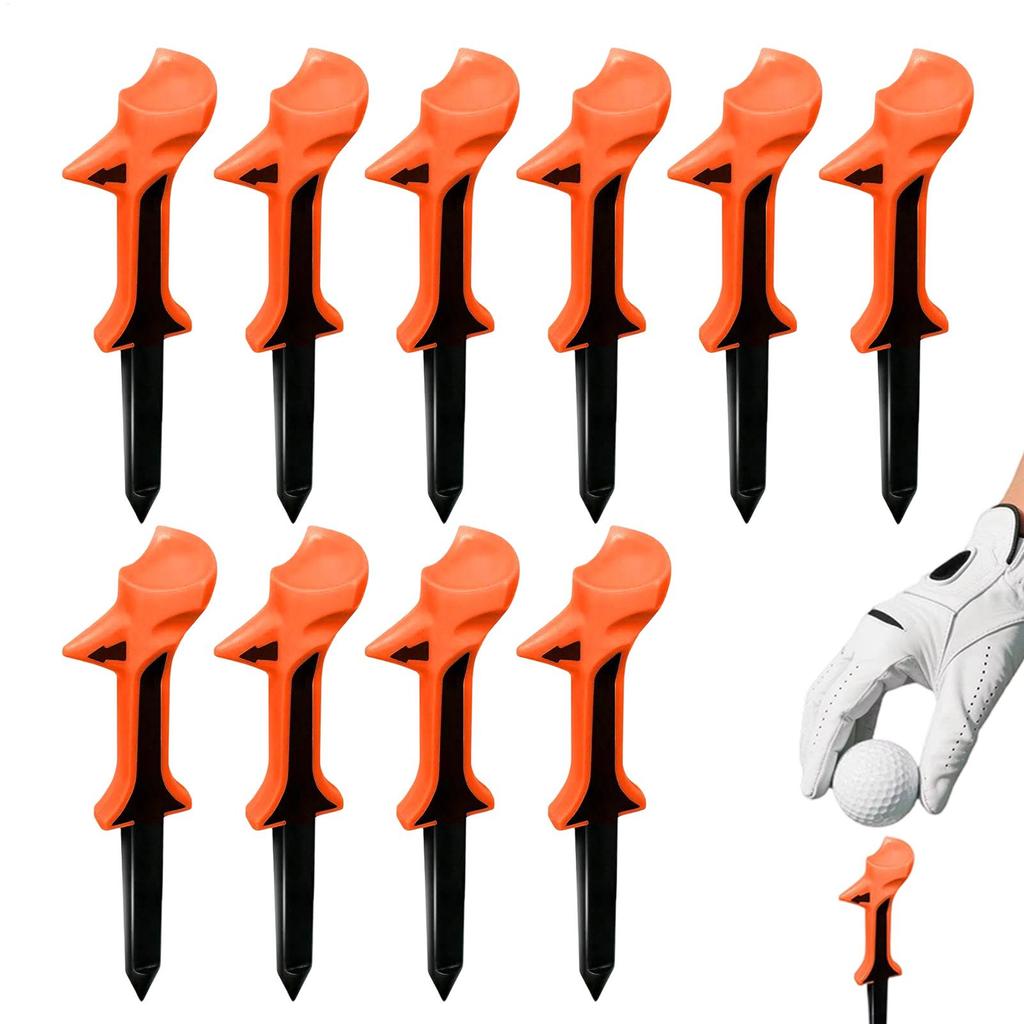 10Pcs Golf Tees 3.15 Inch Double Angled Ball Nail Seat Golfers Tapered Base Less Friction Accuracy Improver Golf Supplies