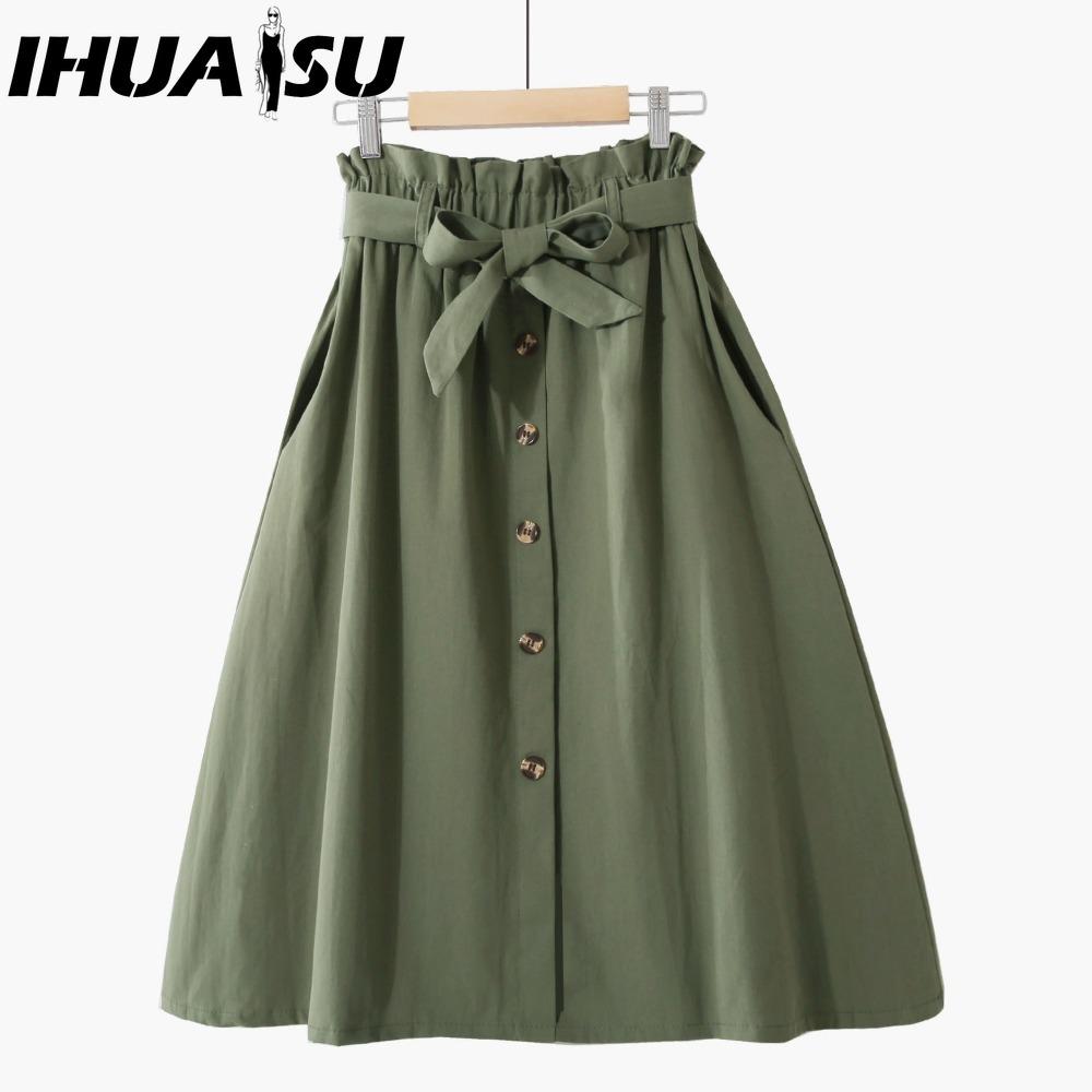 

IHUASU Женская Модная Повседневная Летняя Весенняя Юбка one size армия зеленый