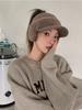 Warm Empty Top Hat Women's Autumn and Winter Ponytail Knitted Baseball Cap Thickened Outdoor Riding Cold Ear Protection Cap
