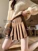 High Waist A-Line Woolen Pleated Skirt, Maillard Brown, Autumn/Winter '26
