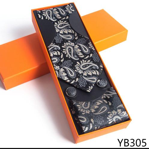 Herrenkrawatte mit quadratischer Manschette, Geschenkbox-Set, Business-Casual-Krawatte, Orange, Geschenkbox