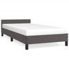 VidaXL Bed Frames with Headboard Slat Base Upholstered Bed Slat Frame Single Bed Adult Bedroom Interior Grey 347475