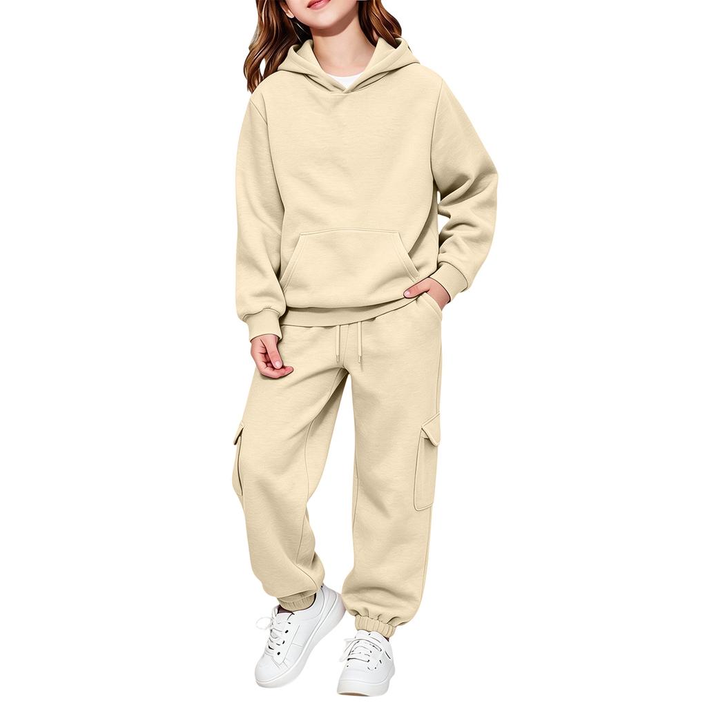 Set Felpa con Cappuccio e Maniche Lunghe Colorata per Bambini e Bambine