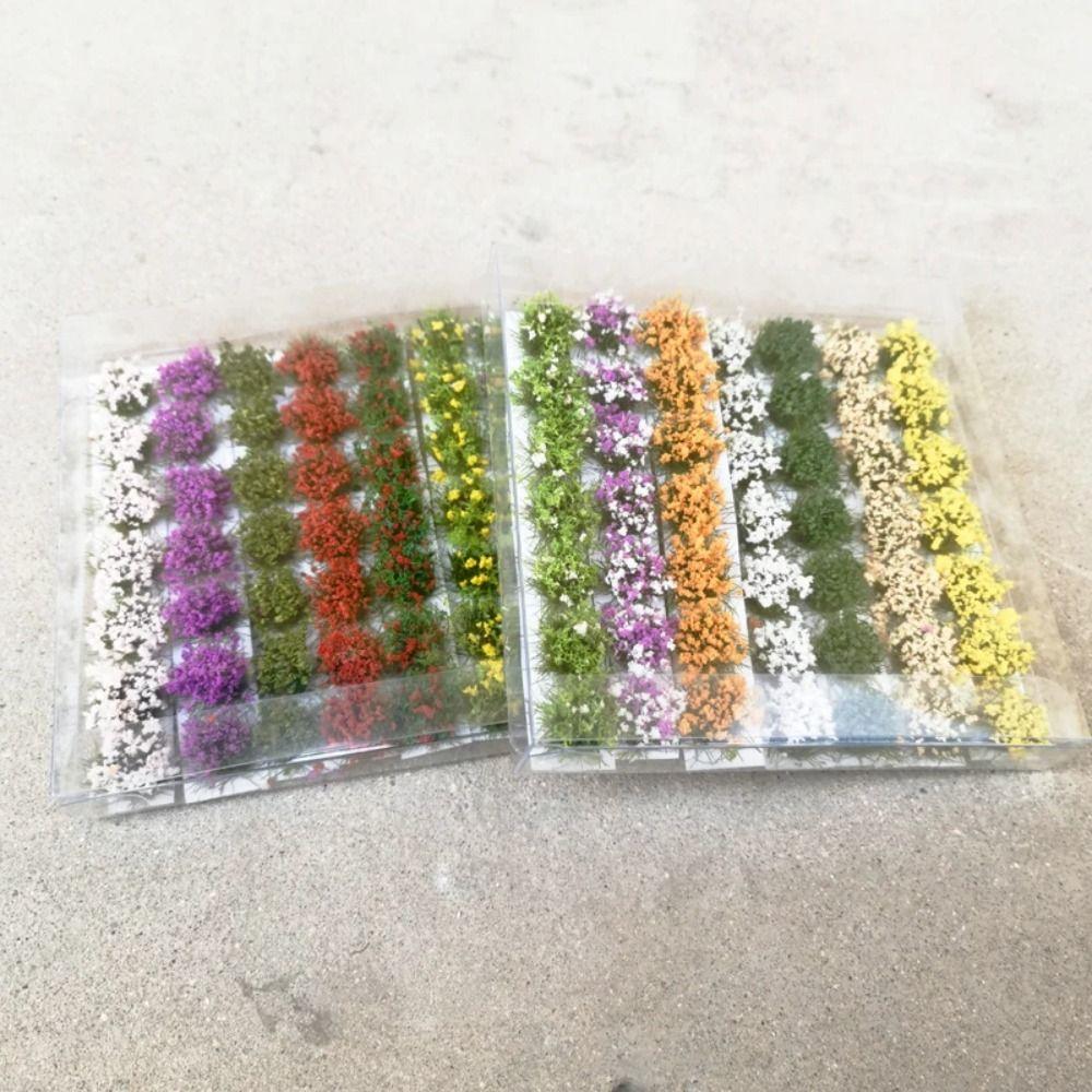 Train Miniature de Chemin de Fer Touffe de Fleurs DIY Bâtiment Modèle de Fleurs Herbe Micro Paysage
