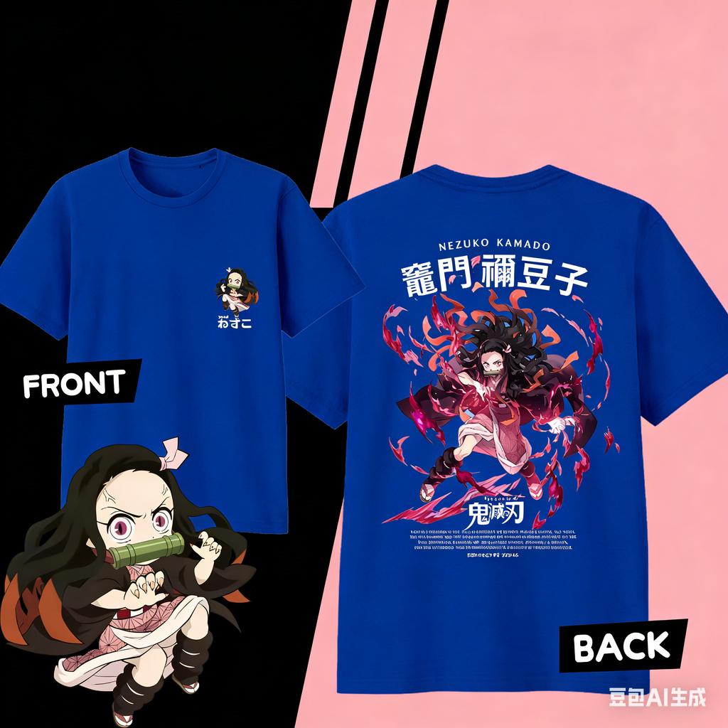 Demon Slayer Kamado Nezuko Pure Cotton Tshirt for 2026 Summer KidsUnisexsWomens Fashion Casual Cosplay Short Sleeved Tshirt