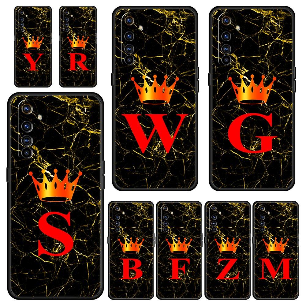 Marble Letter Soft TPU For Realme 13 12 11 10 9 Pro Plus GT3 GT2 C21 C25 C35 C53 C55 C67 Pro 5G Phone Case Cover Fundas Capa Bag