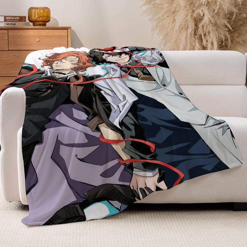 Adventure anime Bungo Stray Dogs Blanket For Sofa Office Bed Plane Travel Sleep Read Relax Camping Soft And Warm