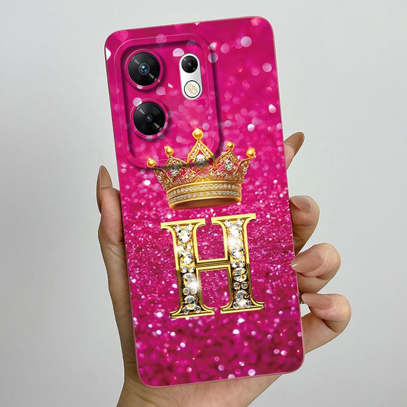 Case for infinix Zero 30 4G 5G Case X6731 Crown Letters Soft Silicone Shockproof Cover For Infinix Zero30 4g Cases X6731B Funda