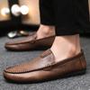 Fashion Genuine Leather Breathable Mocasines Casual Loafers Leather Shoes For Men Slip On Formal Italian Driving Flat Chaussure Homme