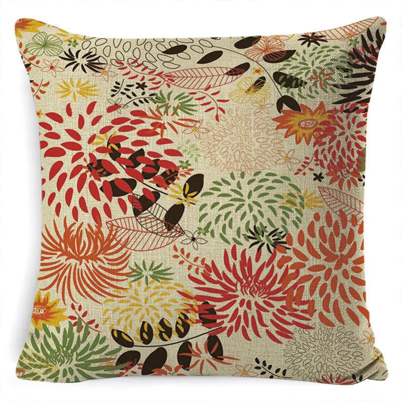 

Pillowcase Linen Cushion Cover Living Room Decoration Pillow Cover Plant Fresh Nordic Ins Style 45*45cm
