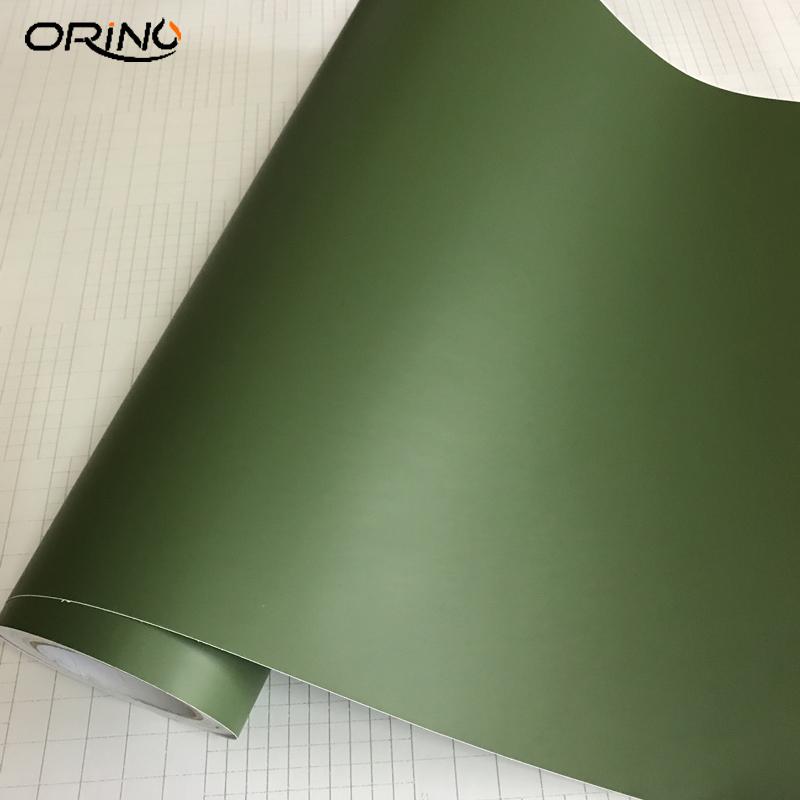 Self Adhesive Matte Vinyl Film Car Wrap Matt Army Green Scooter Motorcycle Decal Sticker ORINO Matte Car Wrapping Foil