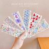 Sweet Floral Knit Headband with Magic Sticker and Bangs for Cute Summer Girls