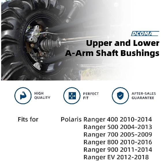 Front Or Rear Upper Lower A Arm Shaft Bushings For Polaris Ranger 400 500 700 800 900 EV, Control A-Arm Bushing Kit, Durable Replacement Kit For