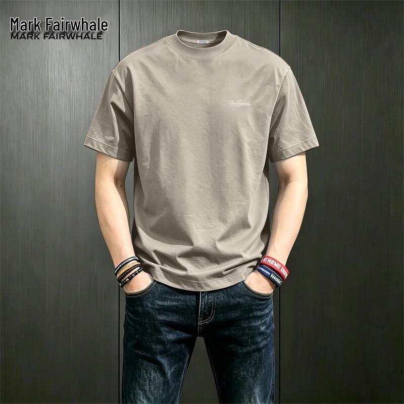 Mark Fairwhale Men s American Retro Loose Fit Cotton T-shirt 2XL