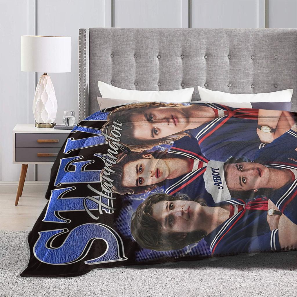 Steve Harrington Tv Series Blankets Warm Soft Funny Plush Throw Blanket For Chair Travel Office Flannel Bedspread Bed Cover