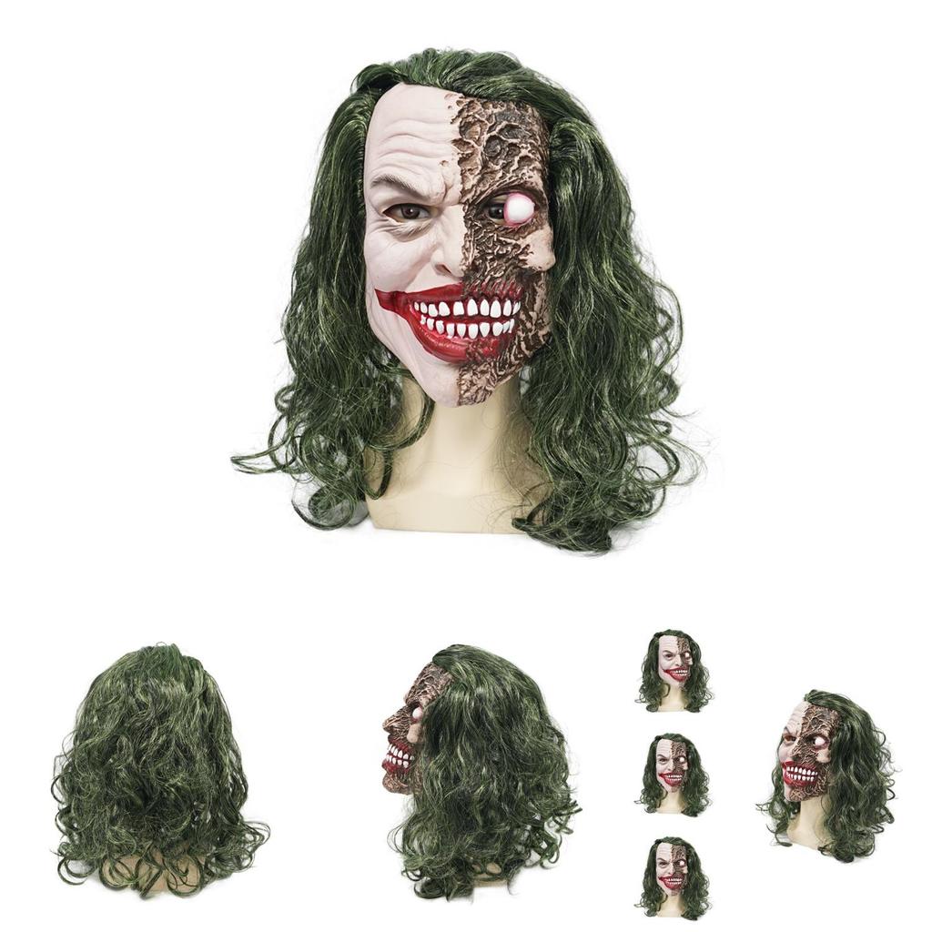 Latex Joker Head Mask With Large Eyes For Halloween Costume And Pranks