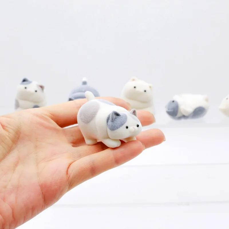 Beflockte dicke Katze Beflockung Katzen Blind Box Spielzeug Kawaii Niedliche Puppe Geschenke Spielzeug Sammeln Ornamente Kinder Geschenke