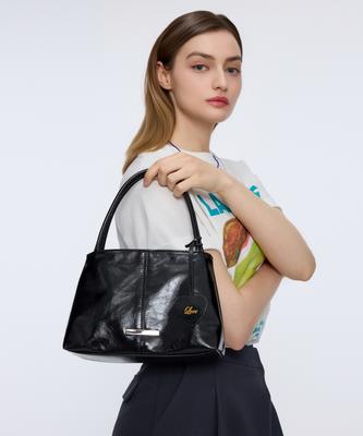 Studio Saera Catherine Soft Crack Crossbody Bag H25H1032 Black