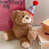 Birthday Teddy Bear Plush Toy Stuffed Animal Birthday Hat Cute Home Decor Children Boys Girls Birthday Gifts
