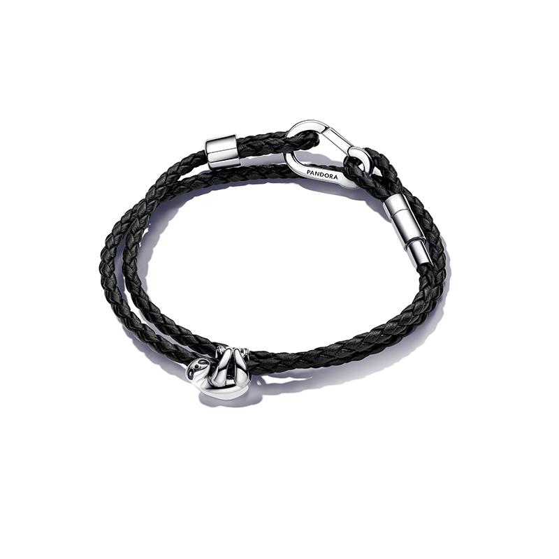 Pandora Bracciale intrecciato serie Moments Bracciale unisex Marrone 593338C01