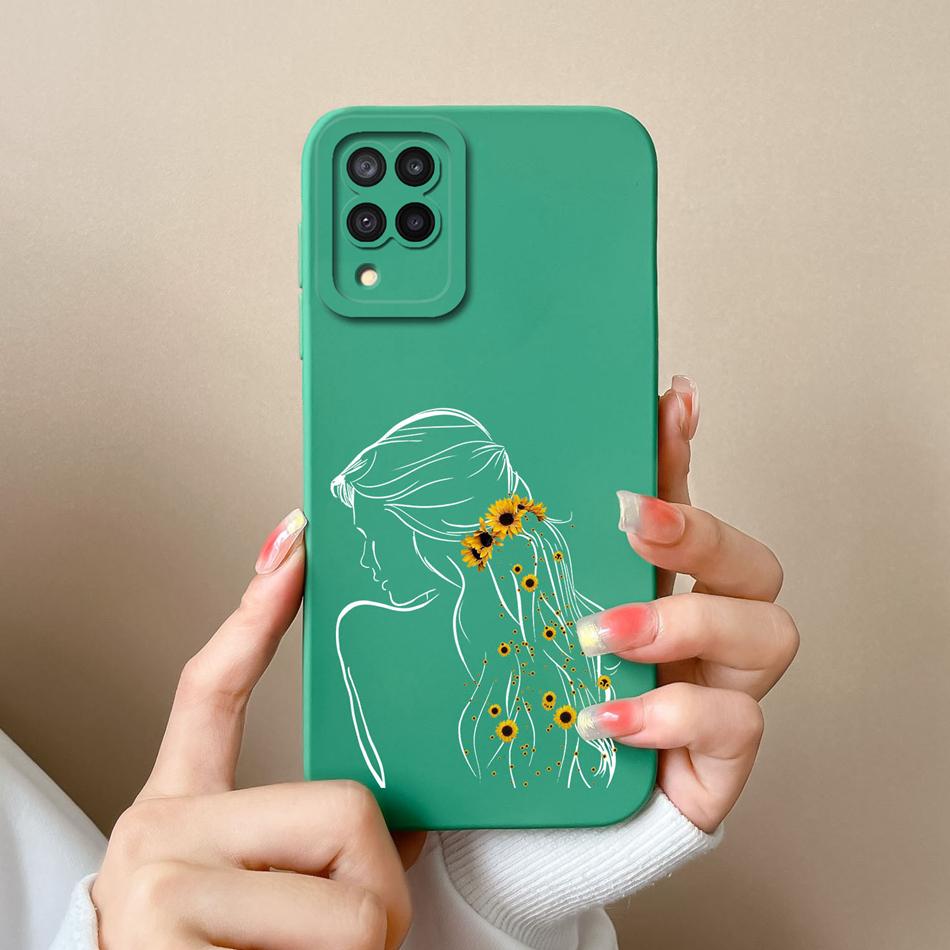 For Samsung Galaxy A12 M12 F12 Phone Case Cartoon Liquid Silicone Full Protection Anti Drop Cover For Samsung A 12 M 12 Bumper
