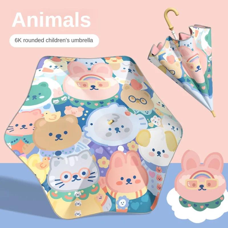 

Зонт от солнца для детей, детский зонт с длинной ручкой, защита от ультрафиолета, безопасный круглый край, детский зонтик от солнца