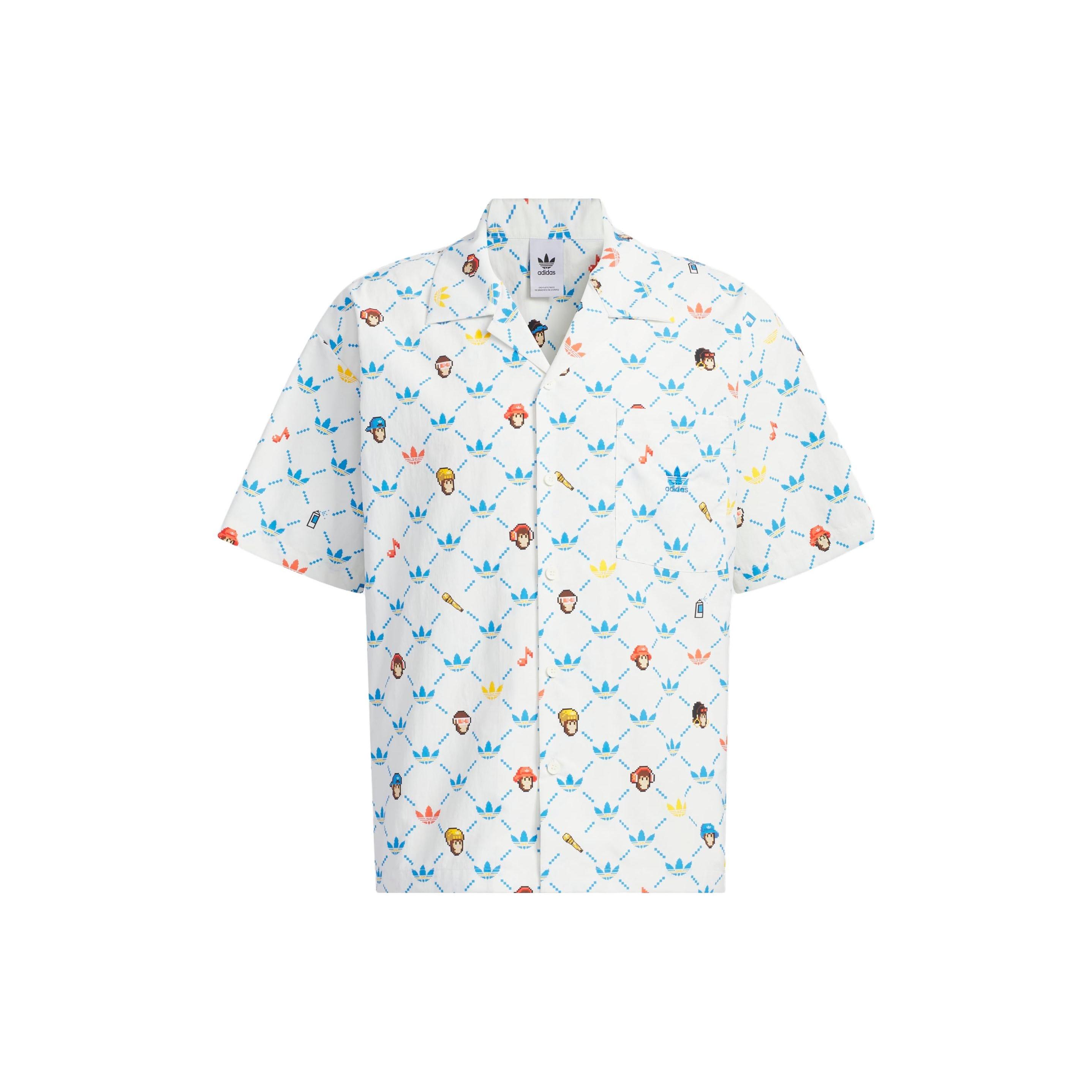 adidas originals x Monkey Kingdom Allover Print Shirt  White Multicolor  Men s IP1803 XL